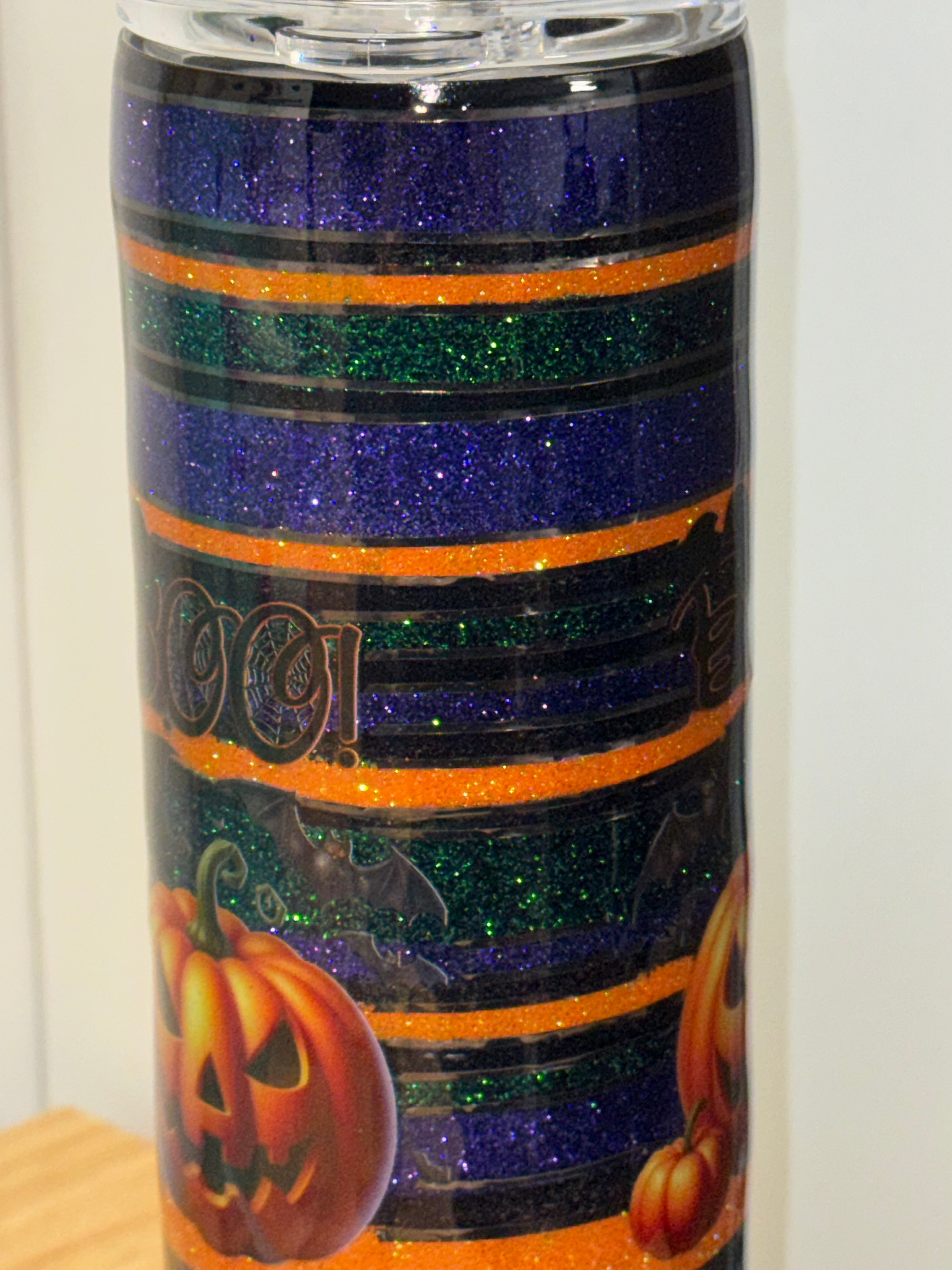 Halloween Glitter Tumbler – BOO! 30 oz – One of a Kind