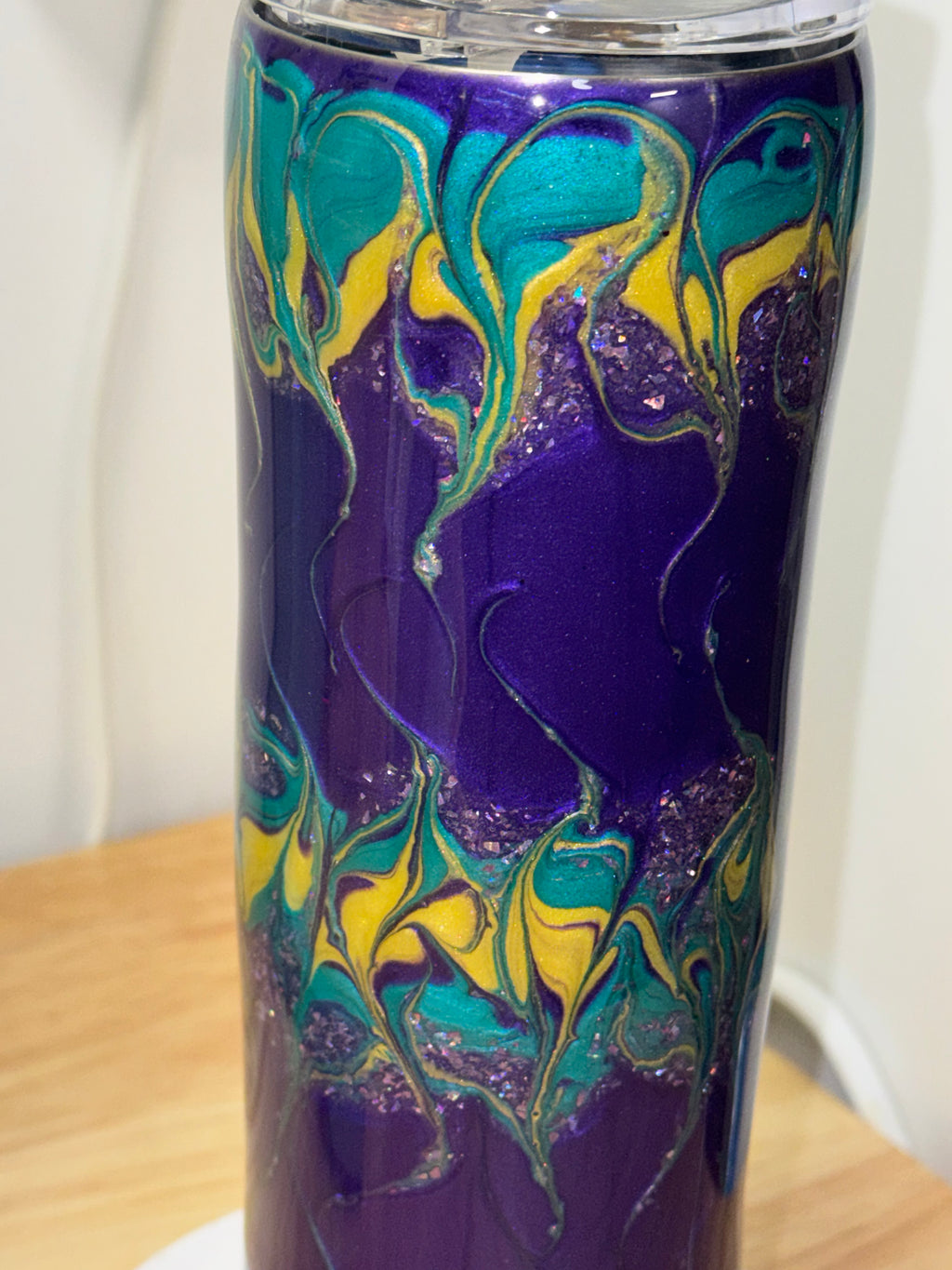 Mardi Gras Pour Art 20 oz Tumbler – One of a Kind