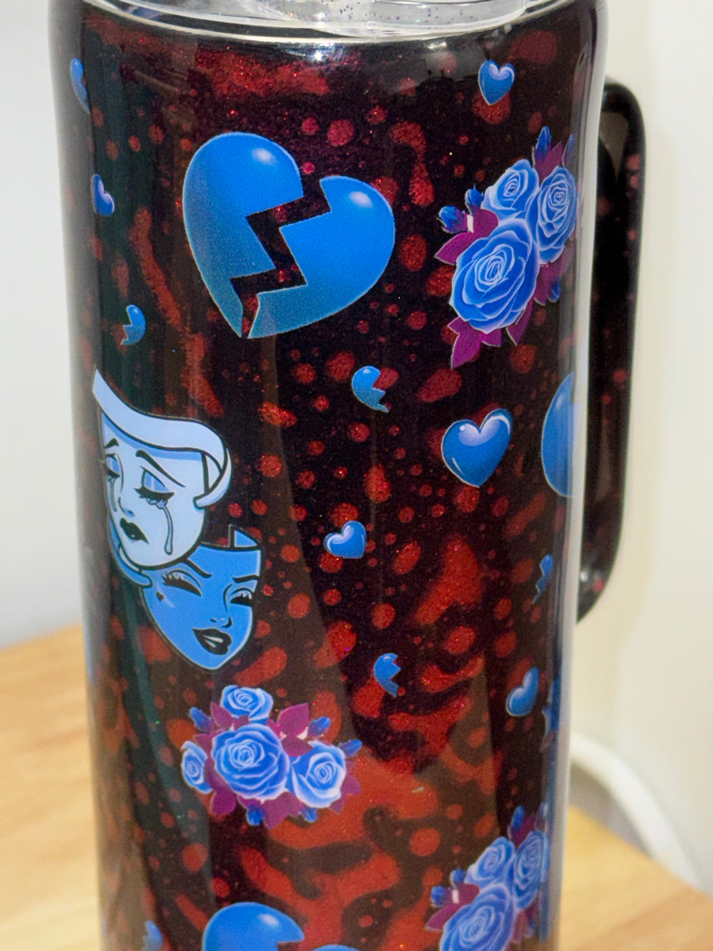Day of the Dead Sugar Skull Resin Tumbler Mug – 20 oz