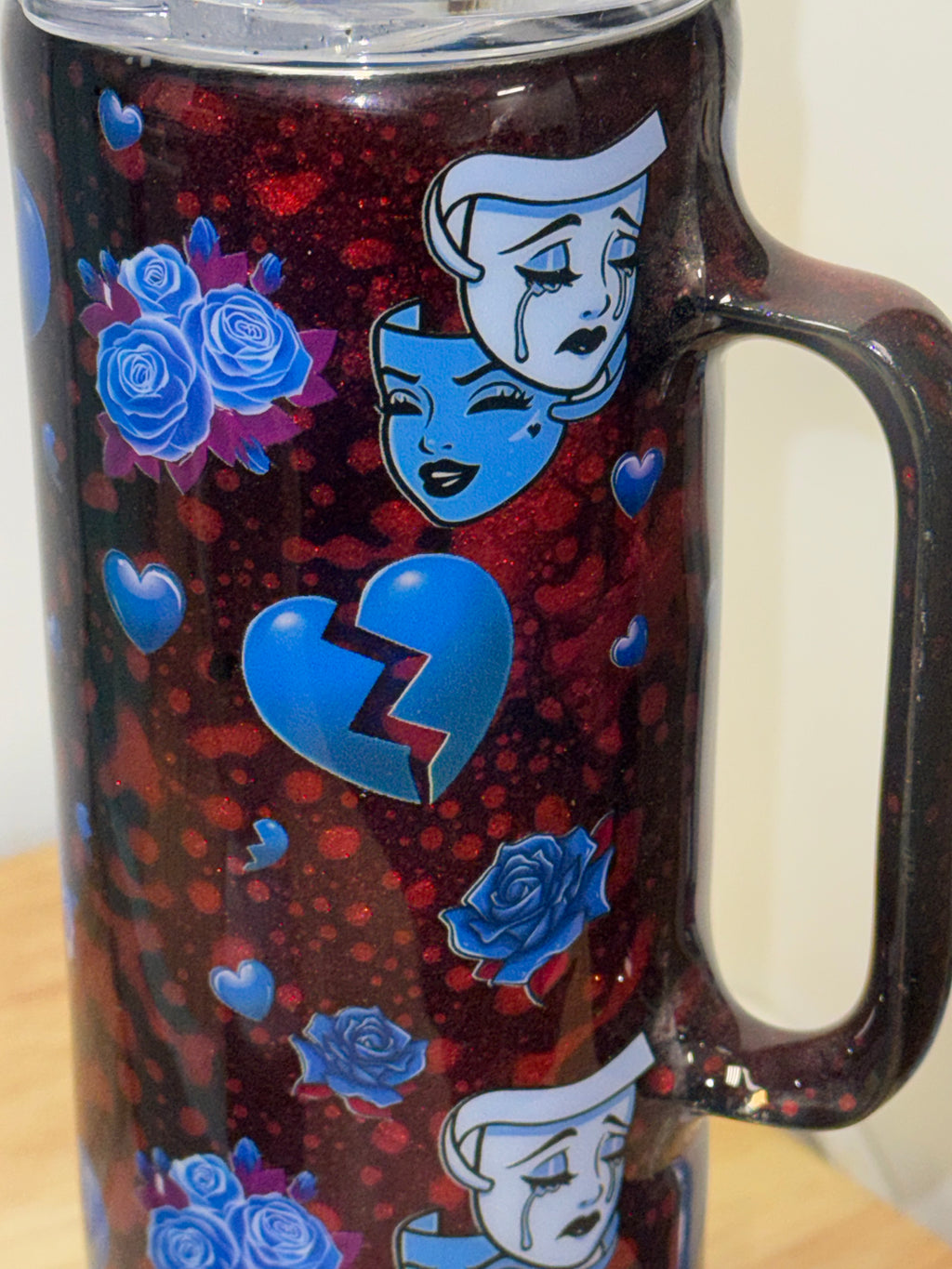 Day of the Dead Sugar Skull Resin Tumbler Mug – 20 oz
