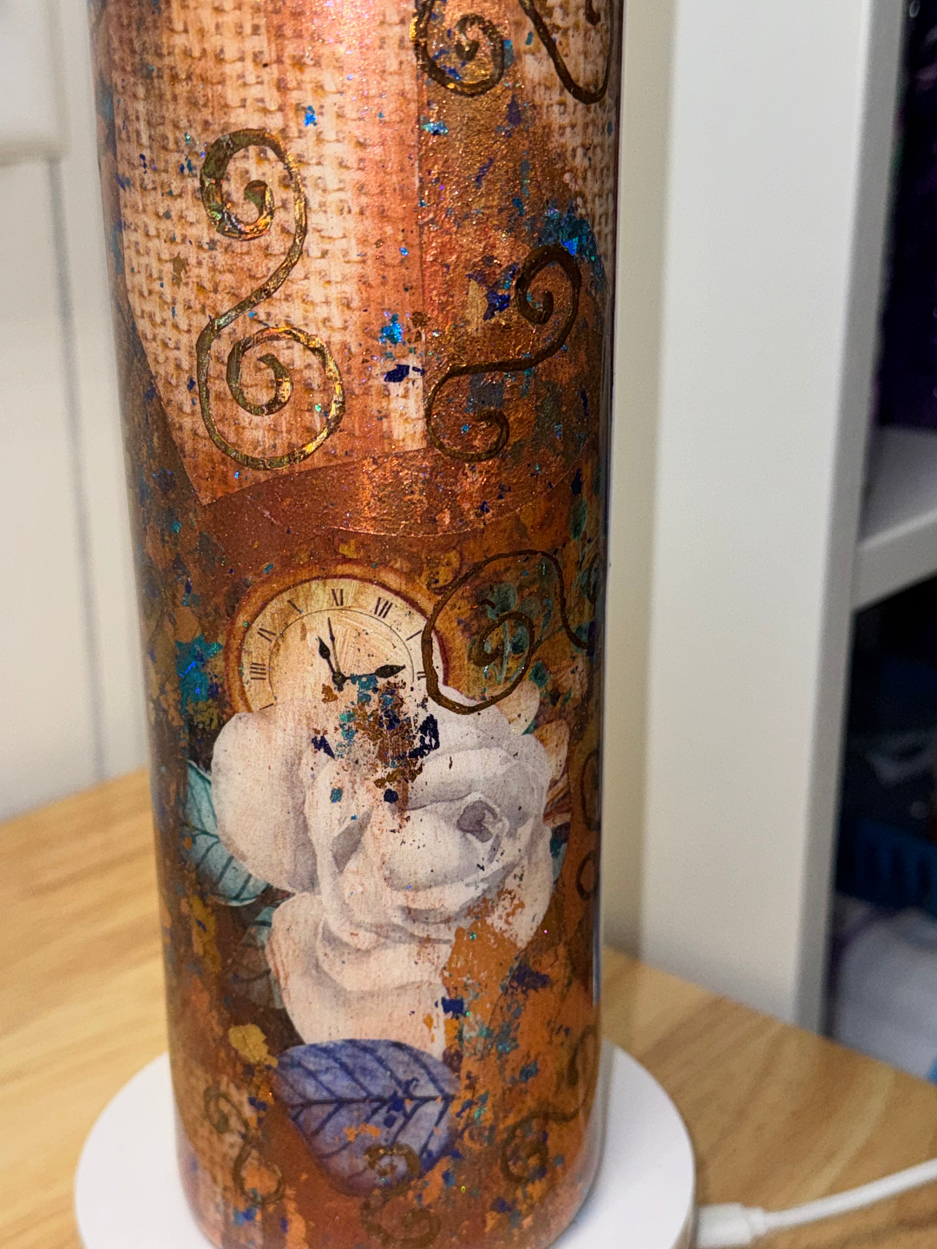 Steampunk Clock Glitter Tumbler – 30 oz