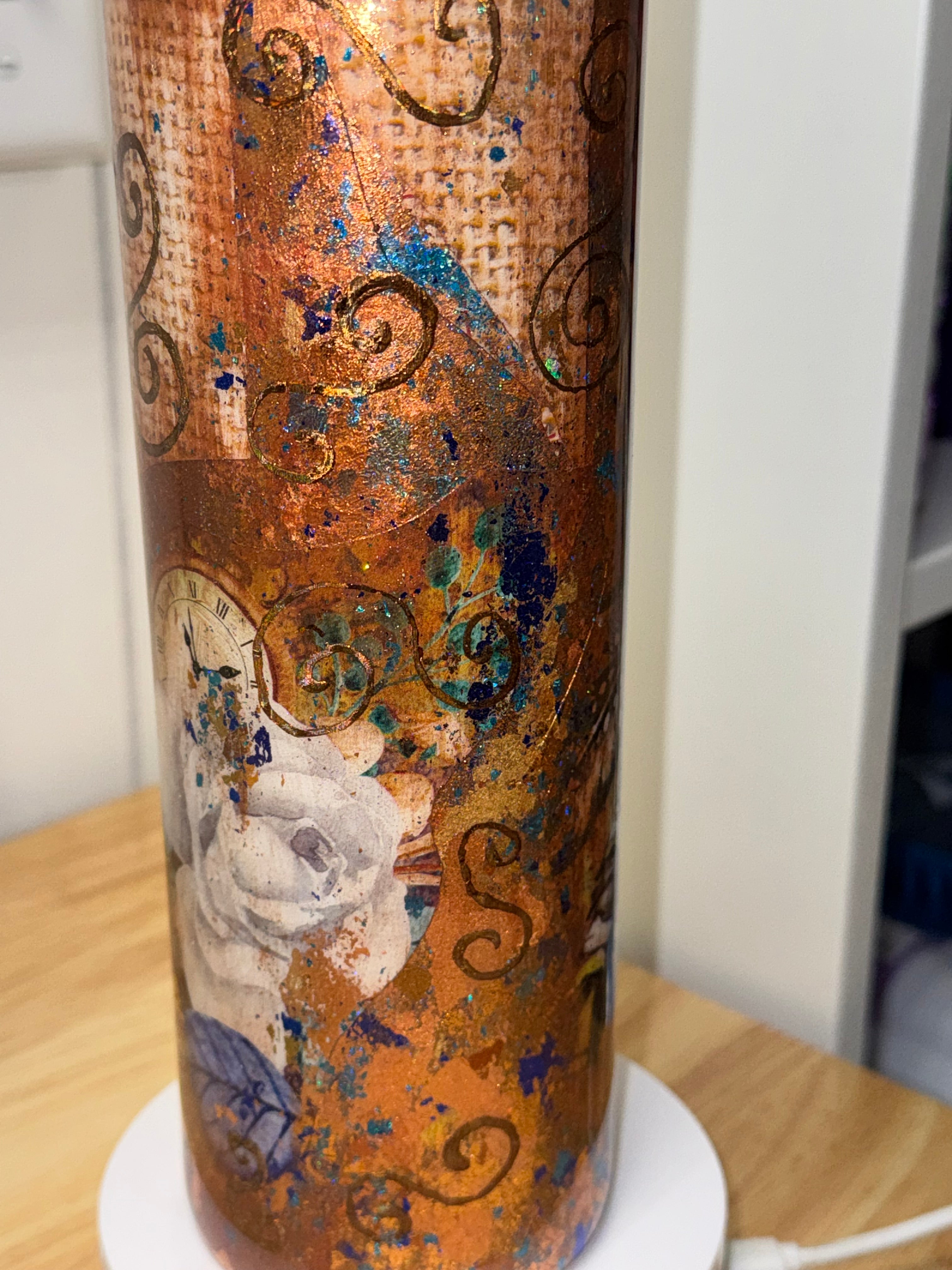 Steampunk Clock Glitter Tumbler – 30 oz
