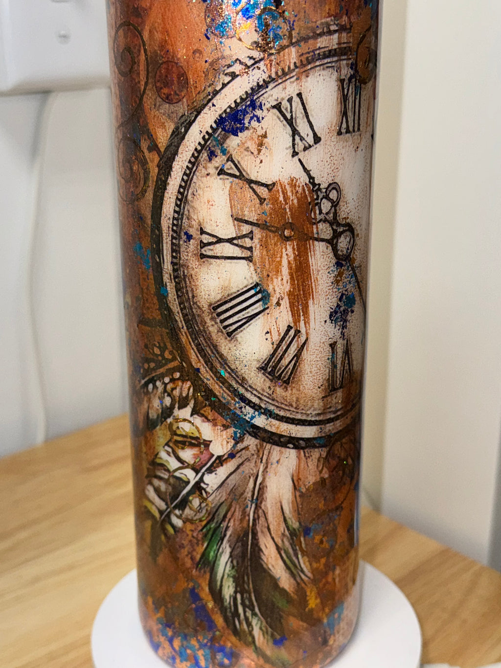 Steampunk Clock Glitter Tumbler – 30 oz