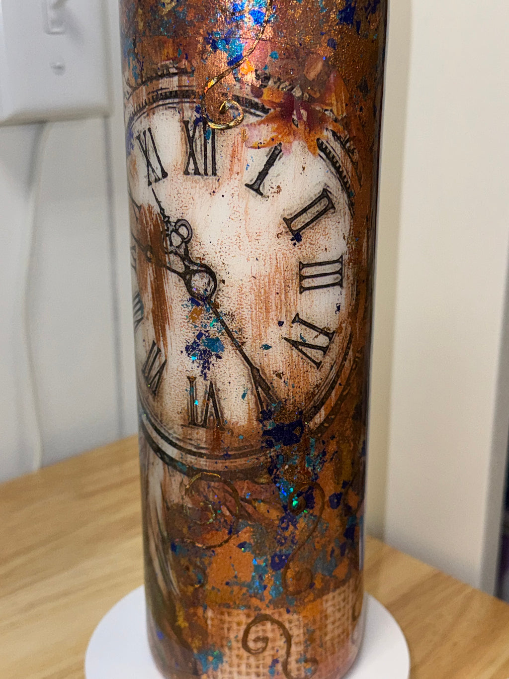 Steampunk Clock Glitter Tumbler – 30 oz