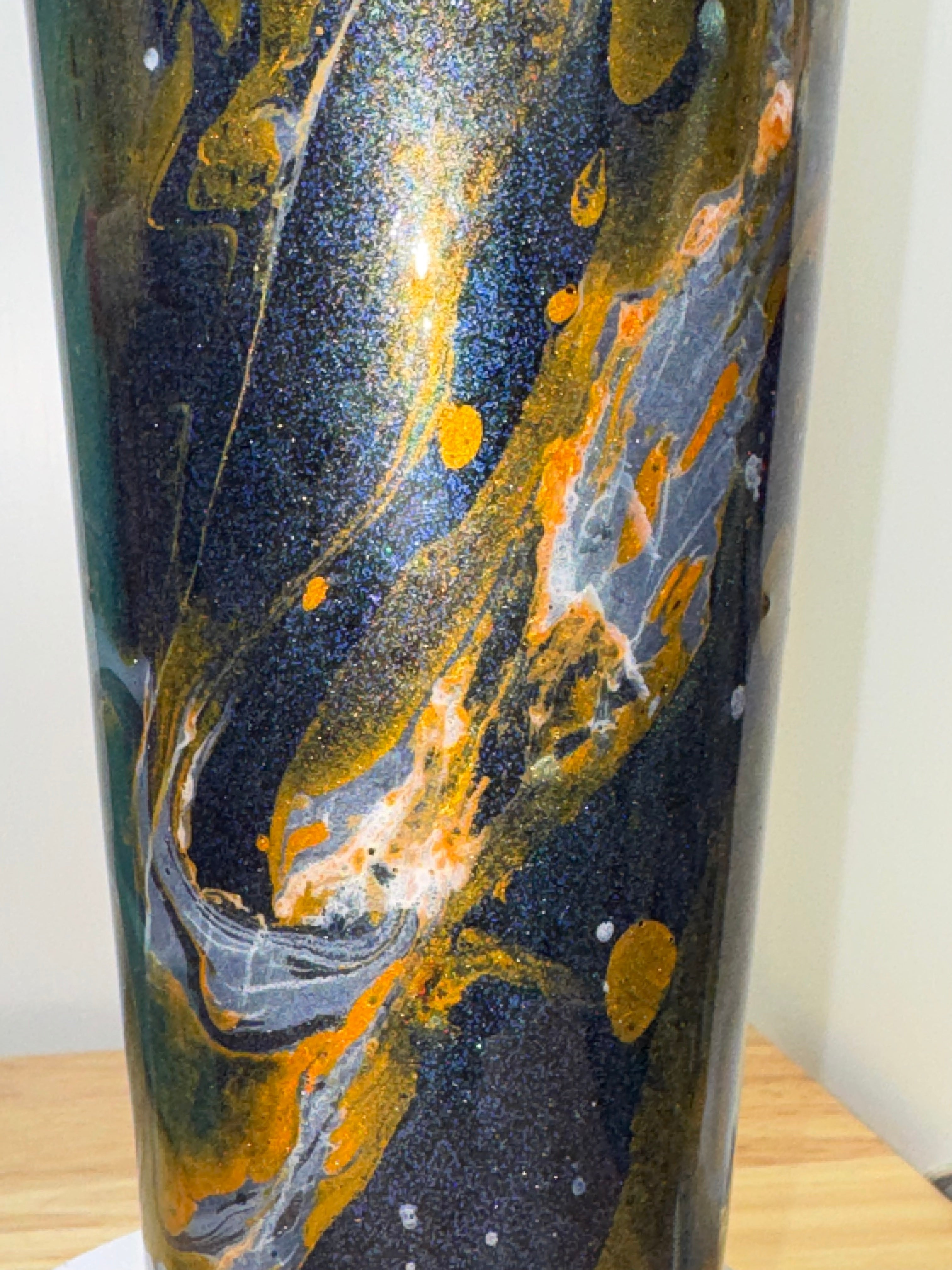 Hand-Painted Galaxy Glitter 32 oz Tumbler