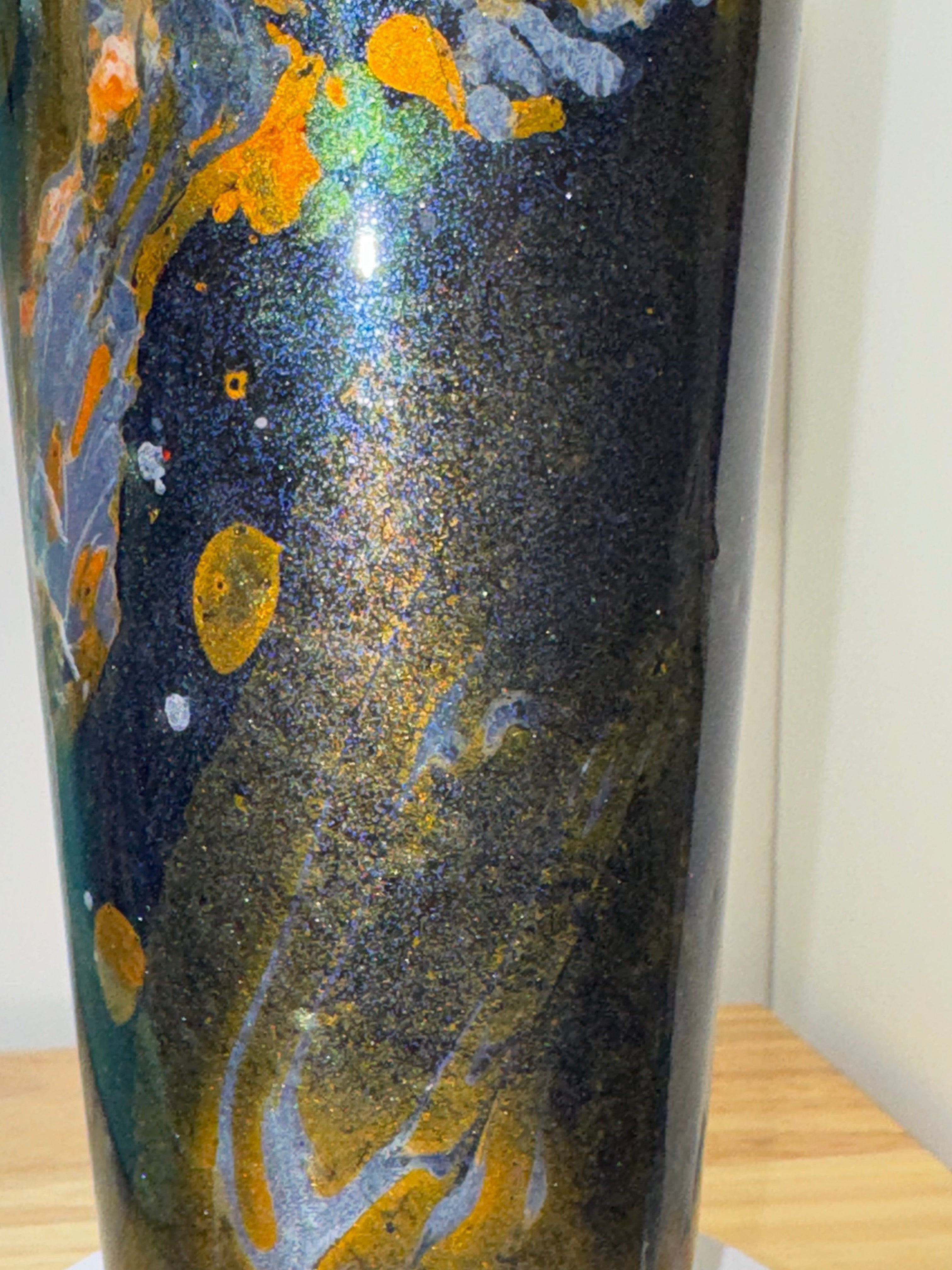 Hand-Painted Galaxy Glitter 32 oz Tumbler