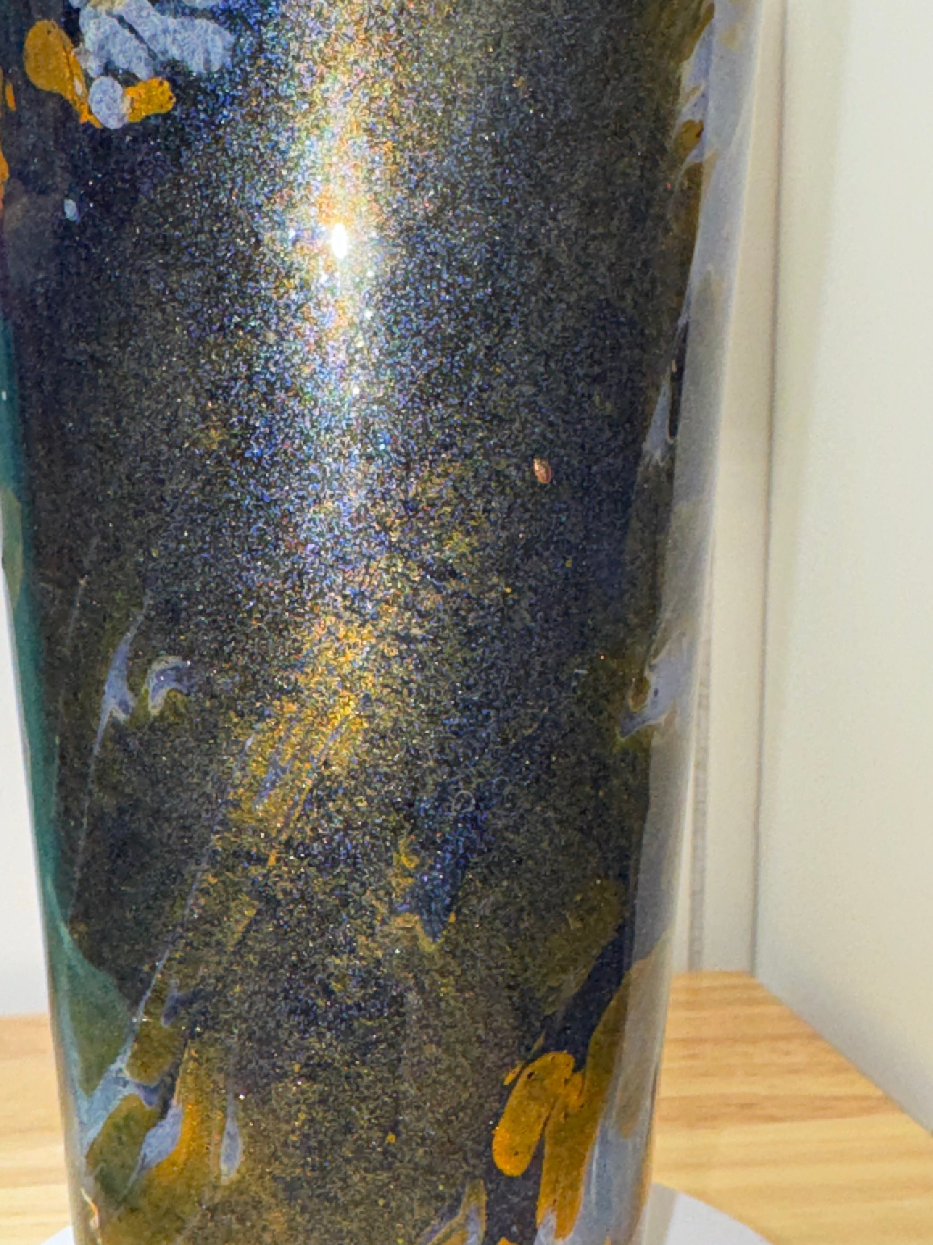 Hand-Painted Galaxy Glitter 32 oz Tumbler
