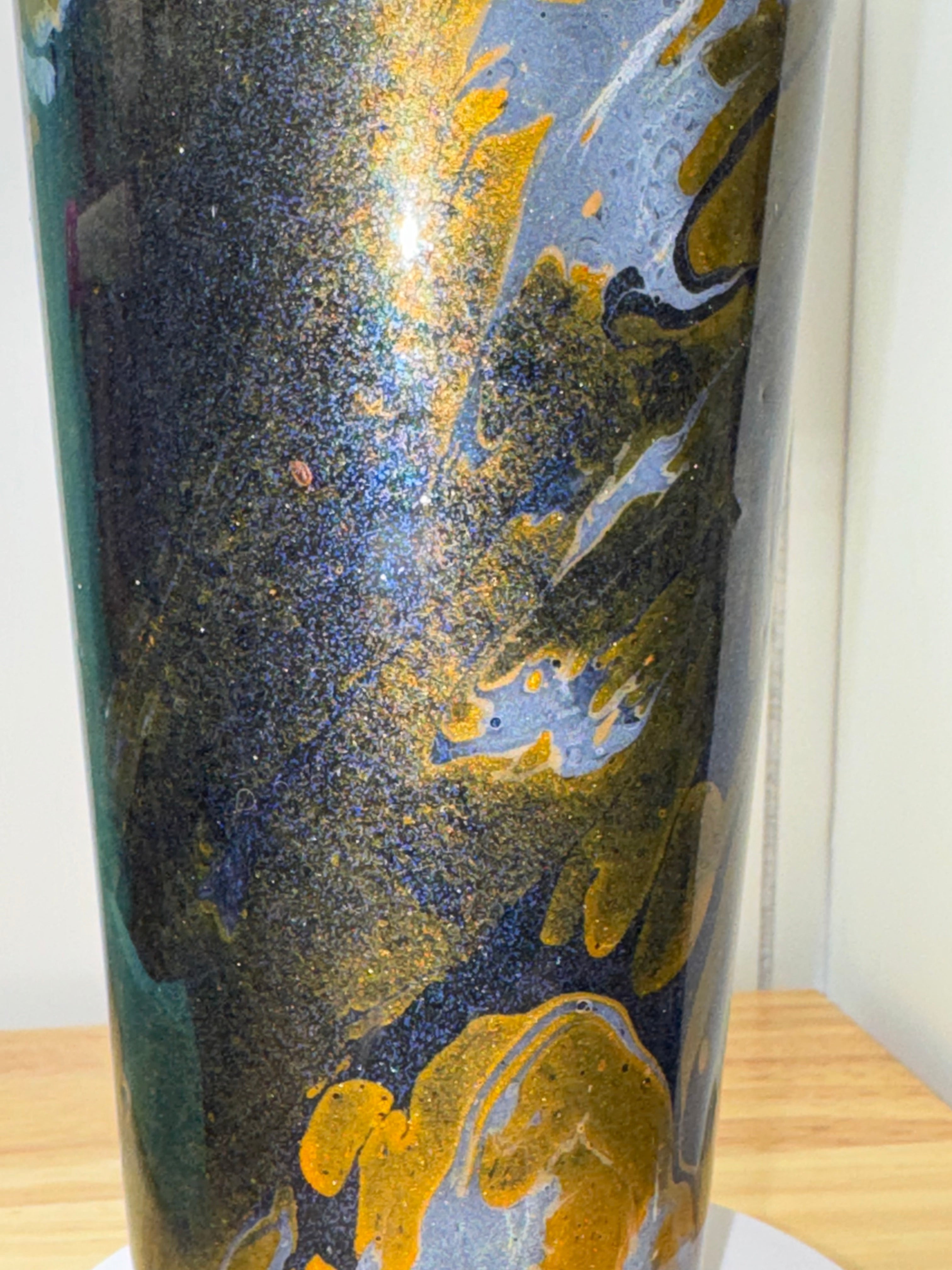 Hand-Painted Galaxy Glitter 32 oz Tumbler
