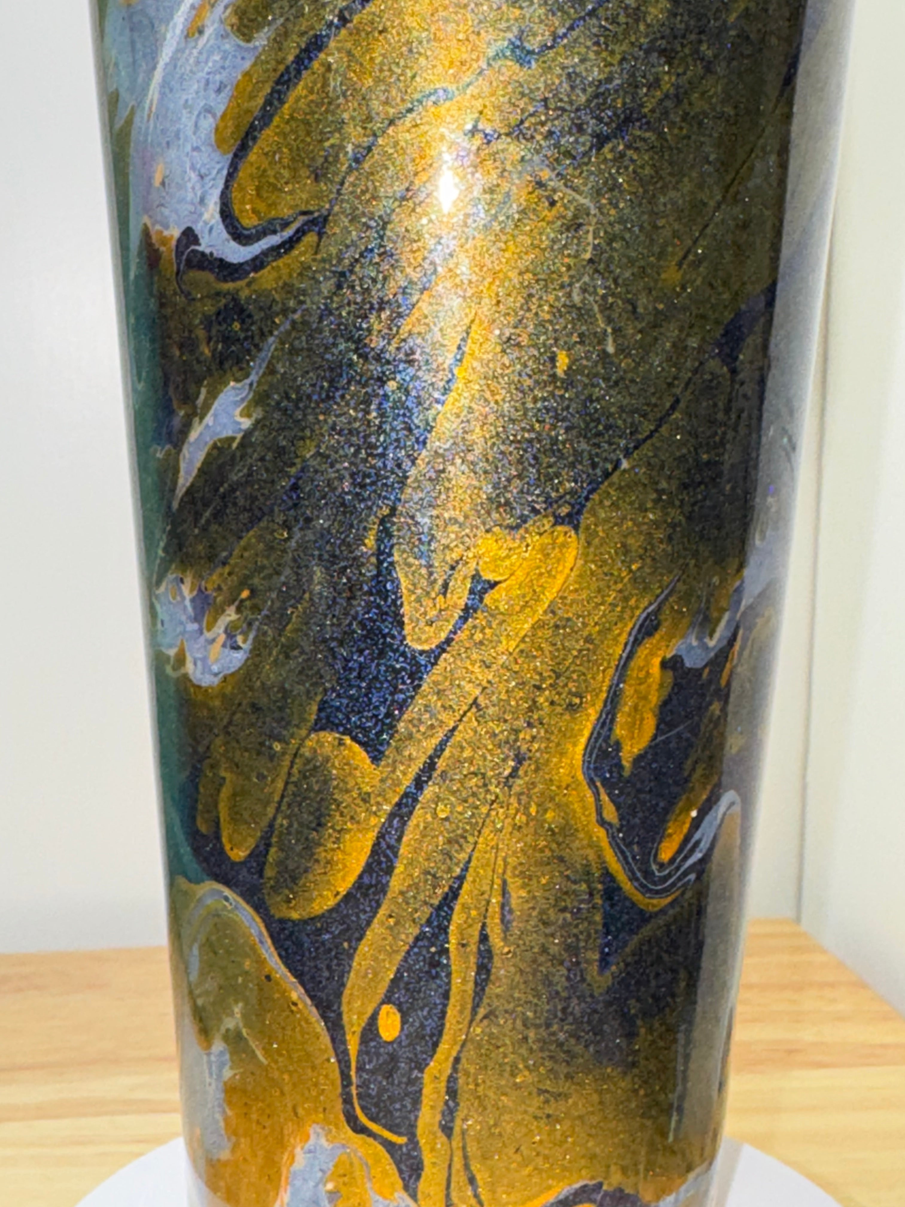 Hand-Painted Galaxy Glitter 32 oz Tumbler