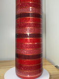 Red Glitter Striped 20 oz Tumbler